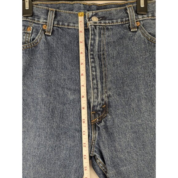 Levis 505 Regular Fit Jeans Mens 40x30 Blue Straight Leg Medium Wash Denim - Picture 4 of 11